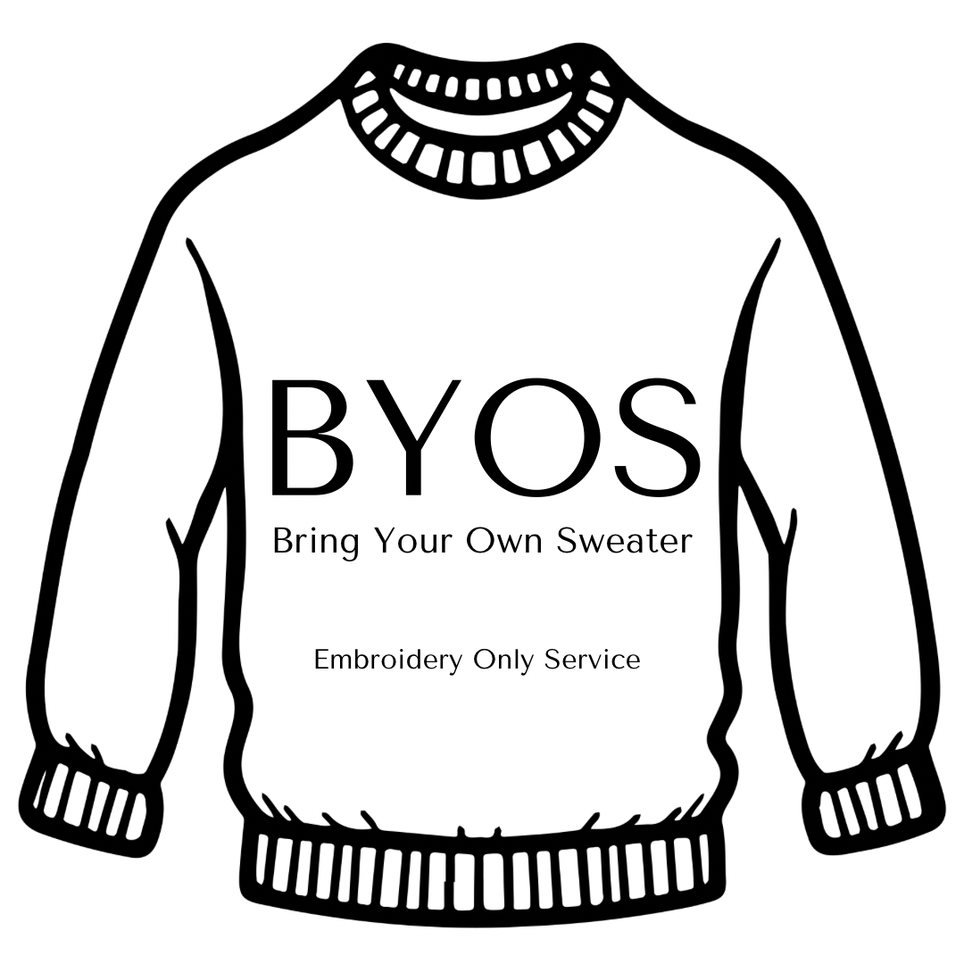 Embroider Your Own Sweaters - Roman Numerals + Sleeve Embroidery Only