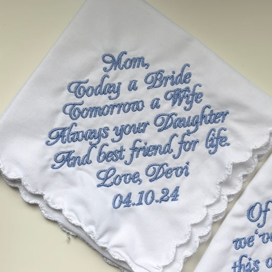 Customizable Mother of the Bride Handkerchief