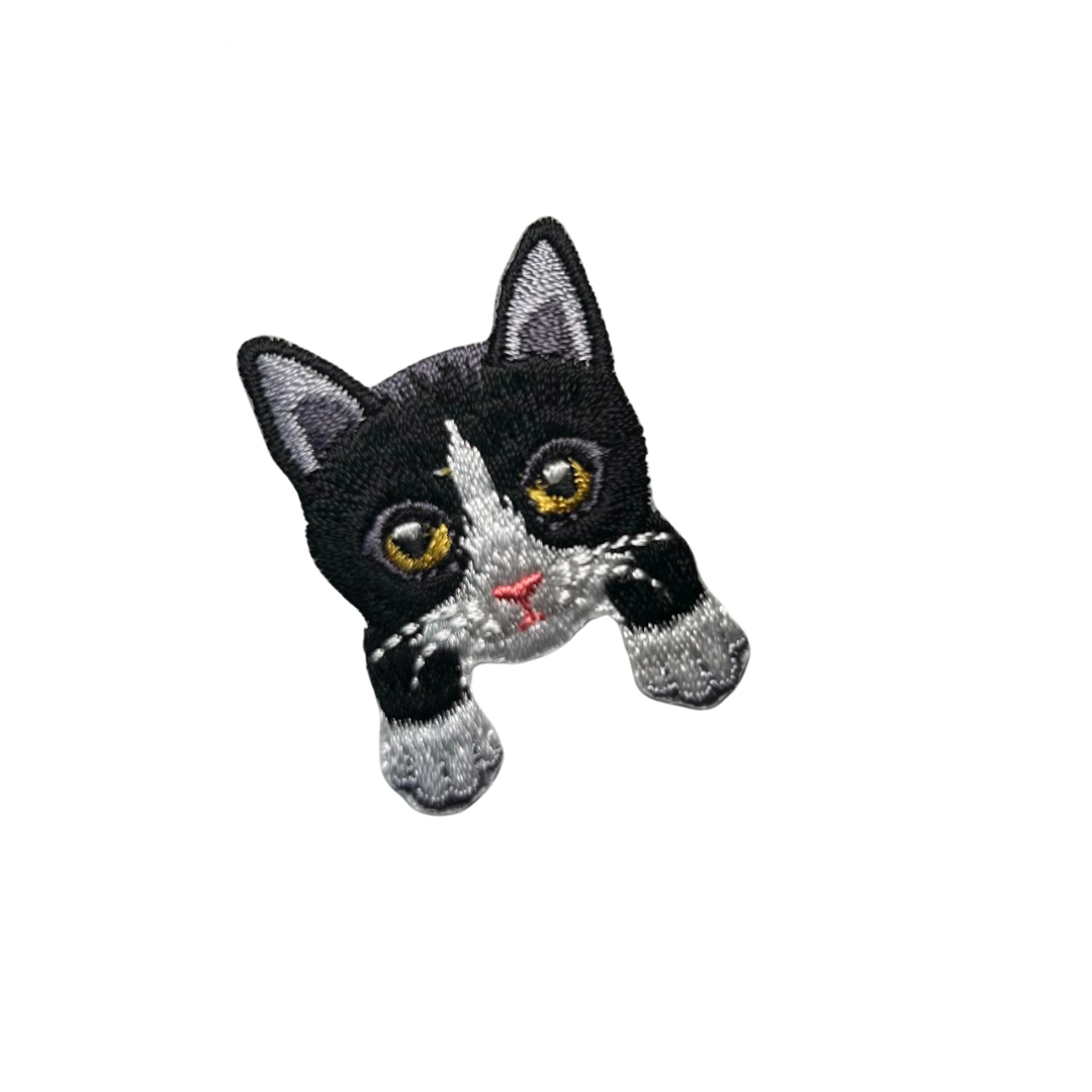 Black and White Cat Iron-On Patch