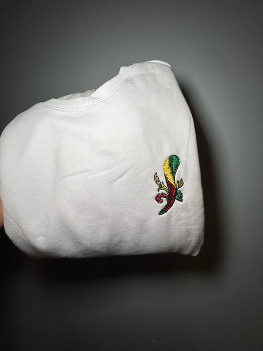 Italian ace of clubs - medium white crewneck