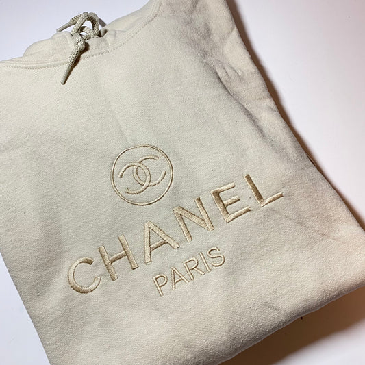 CC Logo design - Large Beige Hoodie