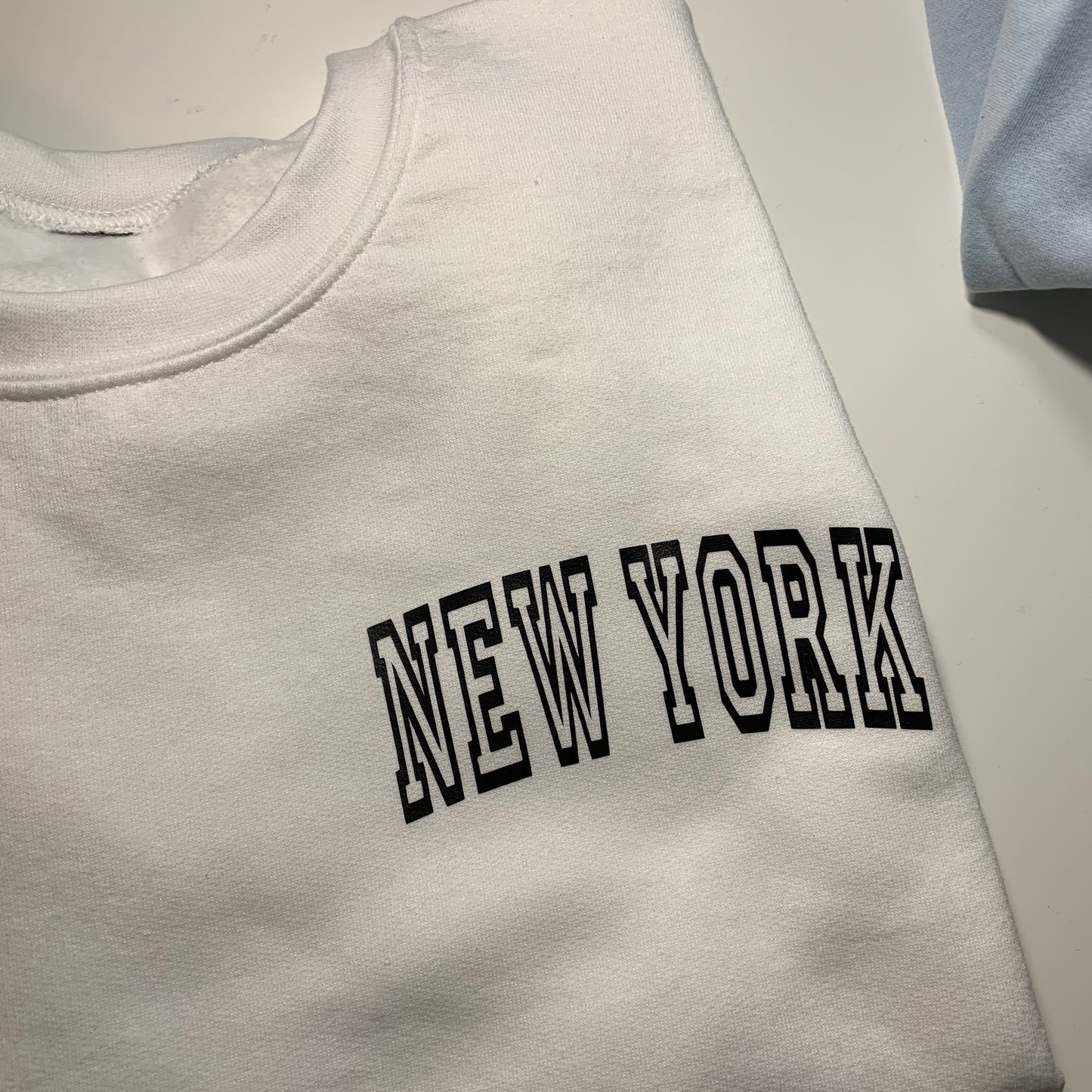 Heat pressed Vinyl Design - New York, White, Size S